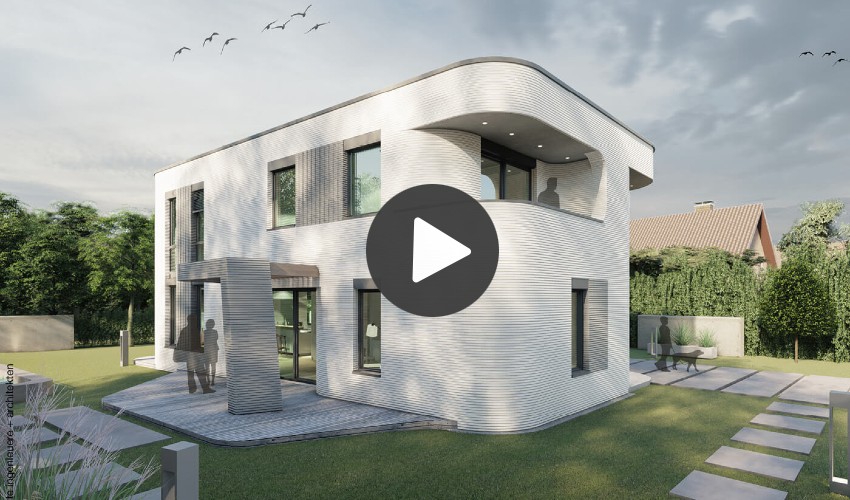 3D-gedruckte Einfamilienhaus