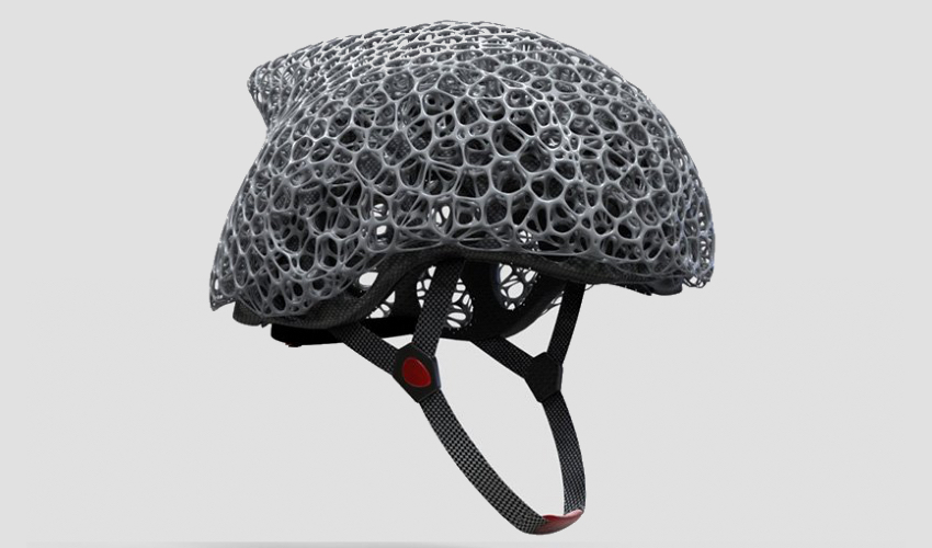 Voronoi 3D printed helmet