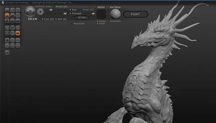 dragon on 3d modeling software