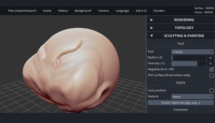 SculptGL is an easy to use 3D modeling software for beginners