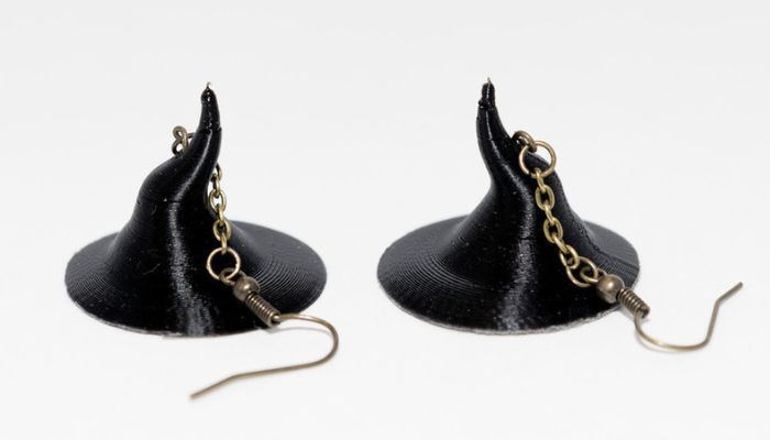 Hat earrings 3D printed