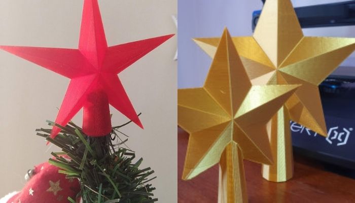 3D Printed decorations Christmas star tree topper