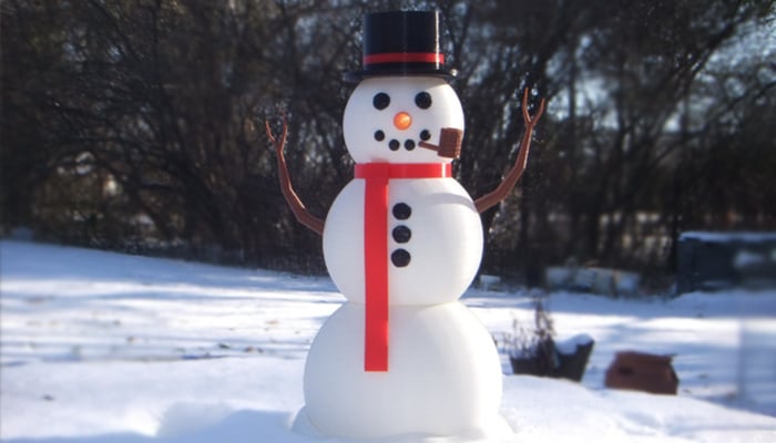 decoración navideña muñeco de nieve impreso en 3D