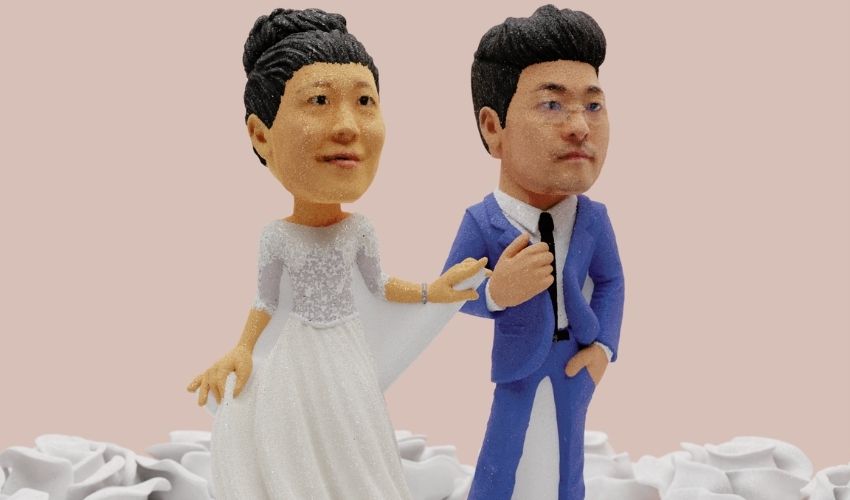 3D printed sugar wedding cake topper