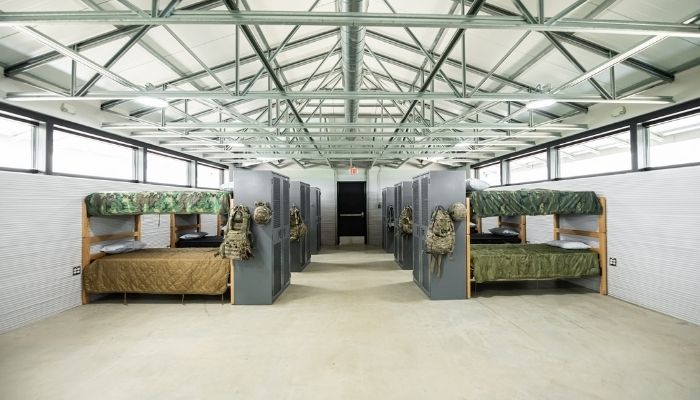Inside the 3D-printed military barracks