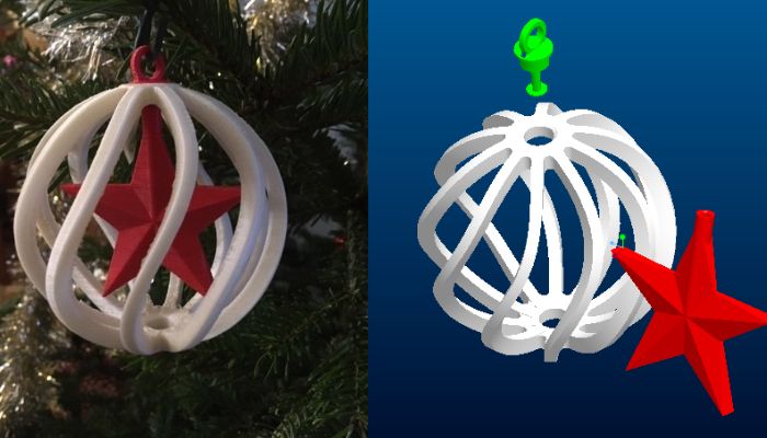 Bola árbol de navidad impresa en 3D decoración navideña