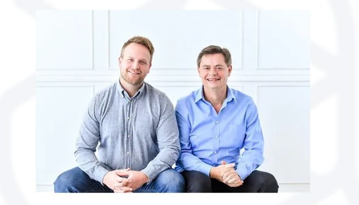 Image shows Azure co-founders, two men smiling for photo
