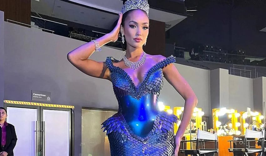 3D printed dress at the Miss Universe Pageant