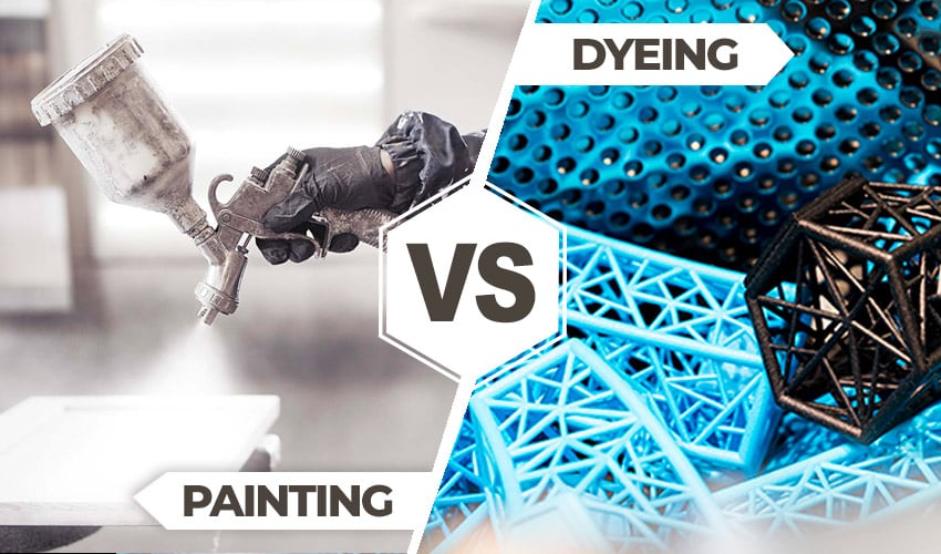 Painting vs dyeing in 3D printing