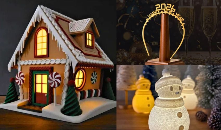 3d printed Christmas decorations