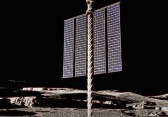 3D printed solar tower on the moon
