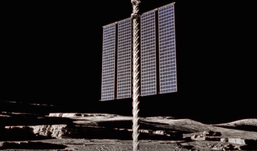 3D printed solar tower on the moon