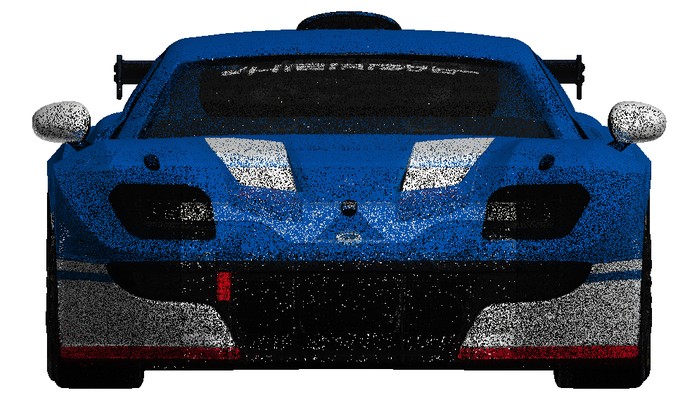 Front of the Ligier model with the windshield banner