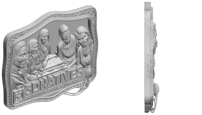Edge view of the plaque model showing the flat back