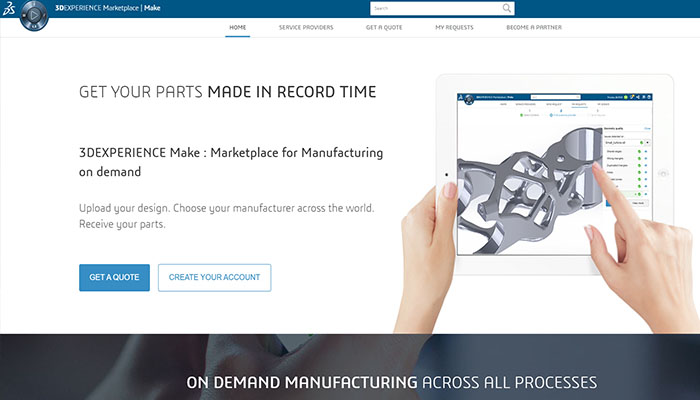 dassault on-demand manufacturing service