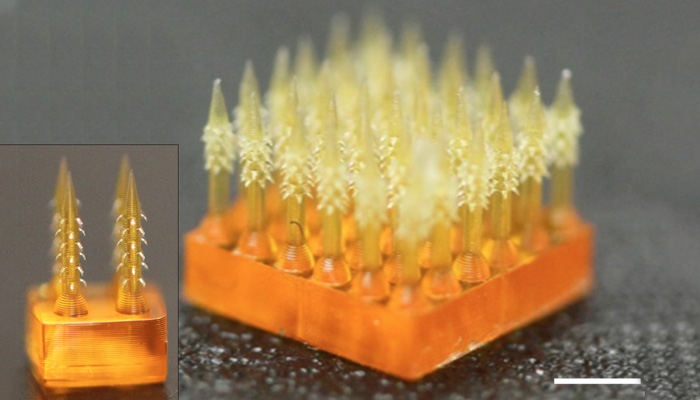 4D printed micro needles