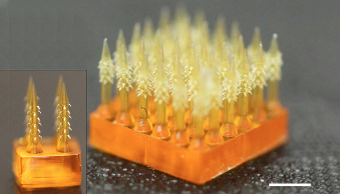 4D printed micro needles