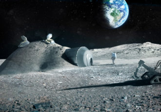 3D printed base on moon
