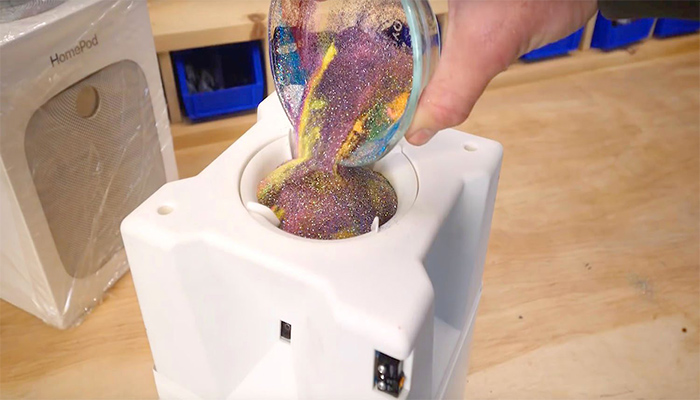 bomba de purpurina impresa en 3D