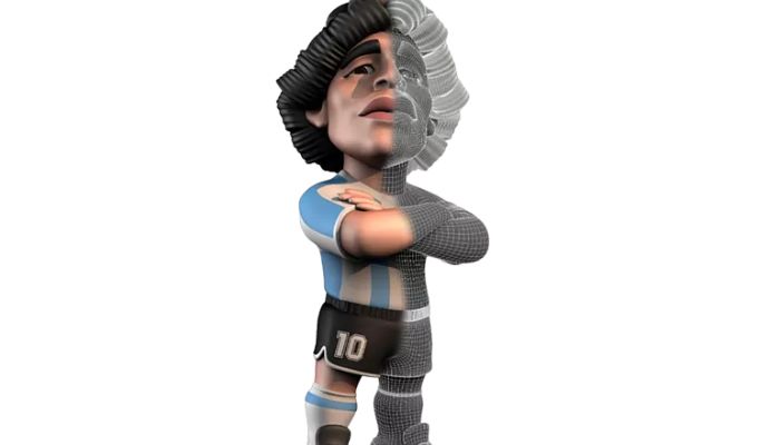 Figura de Maradona impresa en 3d por Minix