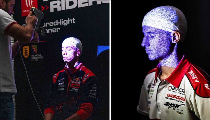 the rider's 3D scanned head will be used to create a custom-fitted helmet