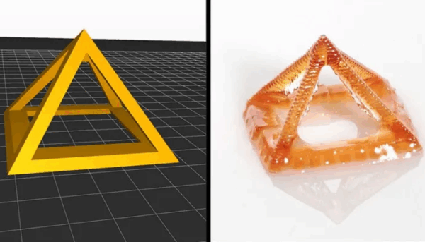 3D pyramid and glass pyramid