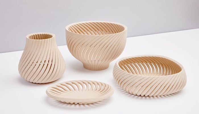 Designer Yves Béhar has created a collection of 3D printed wooden products (Photo credits: Forust)