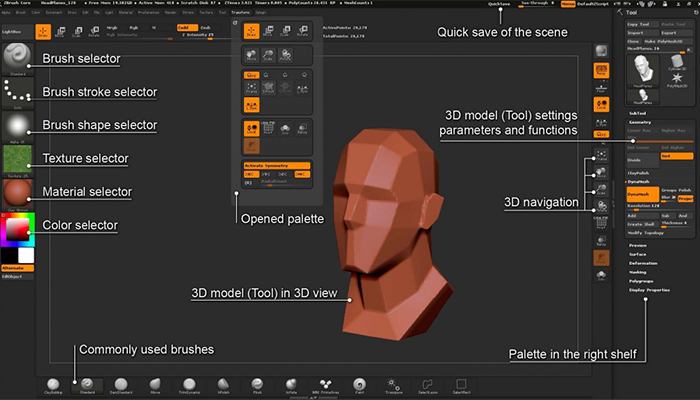 simple 3d rendering program for zbrush