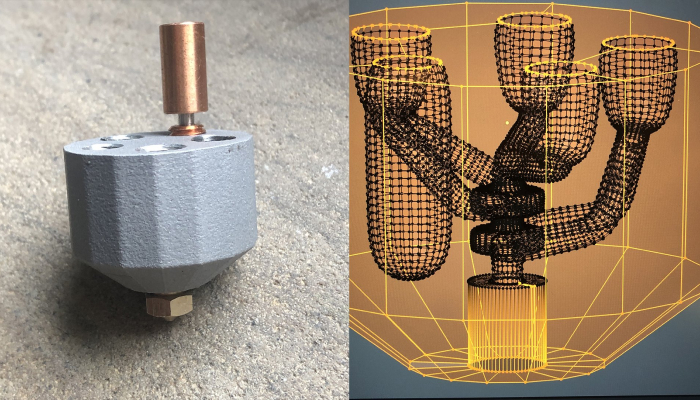 Le design de la buse rotative et un prototype