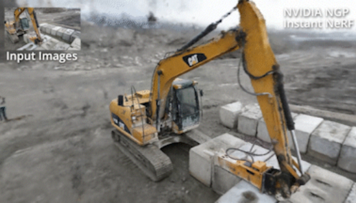 Bulldozer reconstruit en 3D