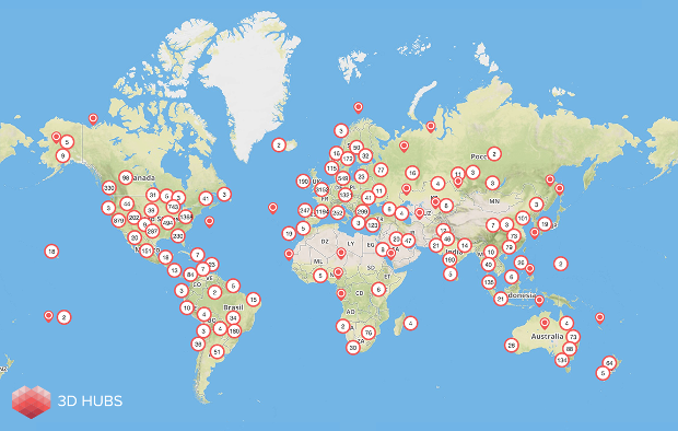 Les membres de la communauté 3D Hubs à travers le monde