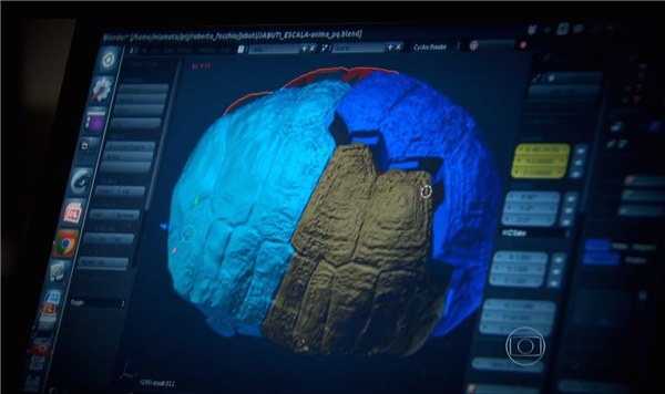 La carapace de Fred répliquée en 3D sur ordinateur