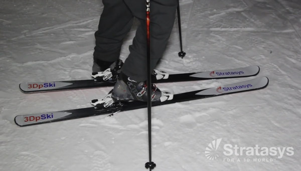 Zoom sur la paire de ski imprimée en 3D