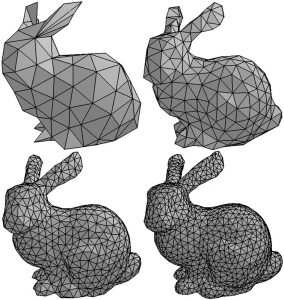 La qualité d'un modèle 3D dépend notamment du nombre de triangles, ou facettes.